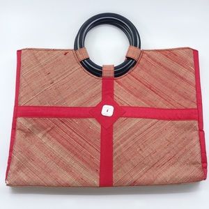 Wooden Handle Tote Bag